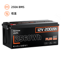 Humsienk 12V 200Ah  LiFePO4バッテリー 2.56kWh バンライフ＆オフグリッド向け