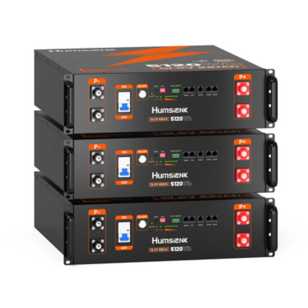 Humsienk 48V 100Ah 3U サーバーラック LiFePO4 バッテリー 5.12KWh 家庭用ストレージ、オフグリッド、UPS 用