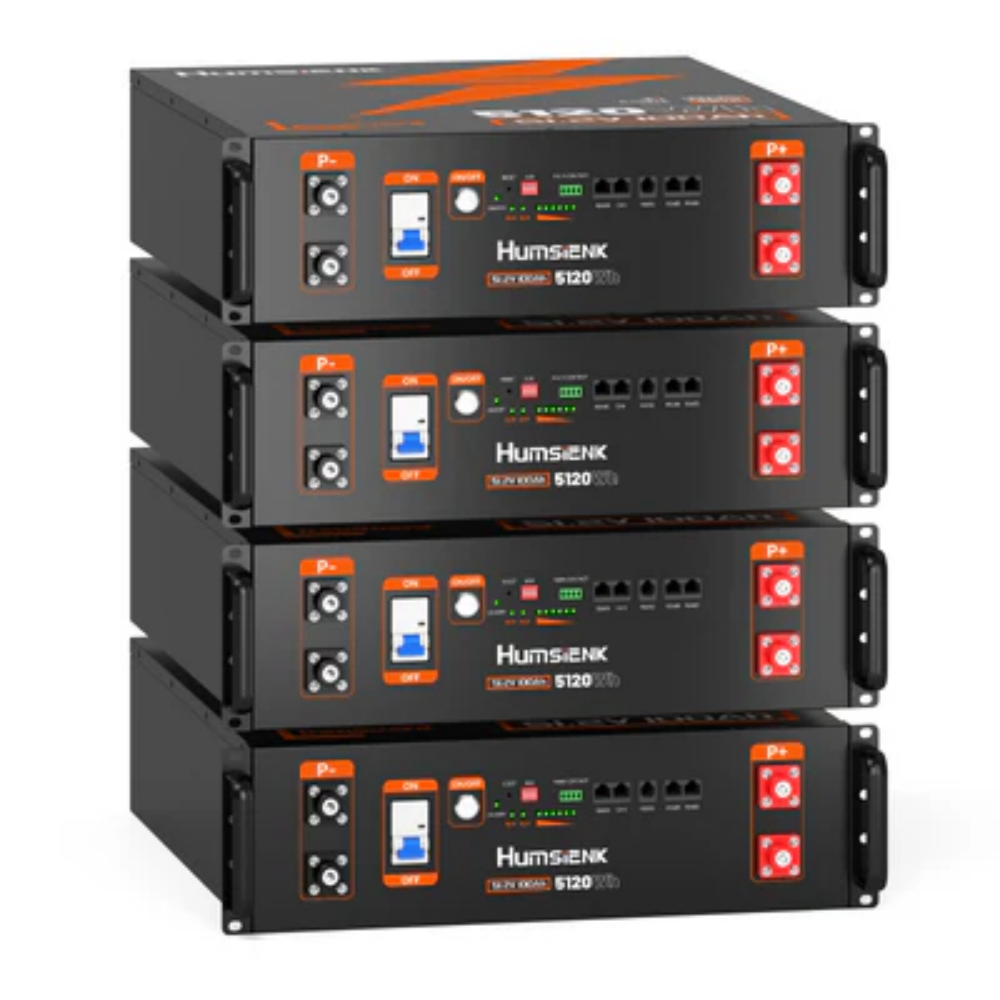 Humsienk 48V 100Ah 3U サーバーラック LiFePO4 バッテリー 5.12KWh 家庭用ストレージ、オフグリッド、UPS 用