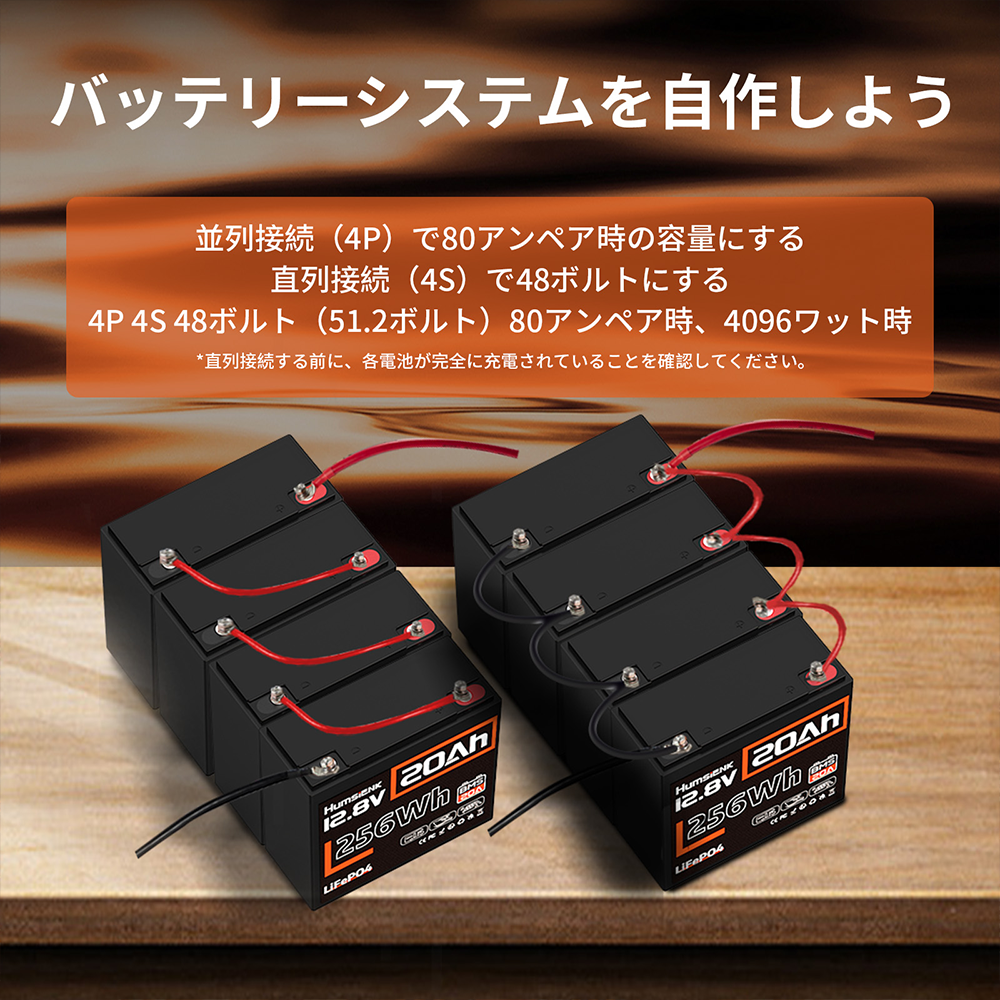 Humsienk 12V 20Ah リン酸鉄リチウム電池
