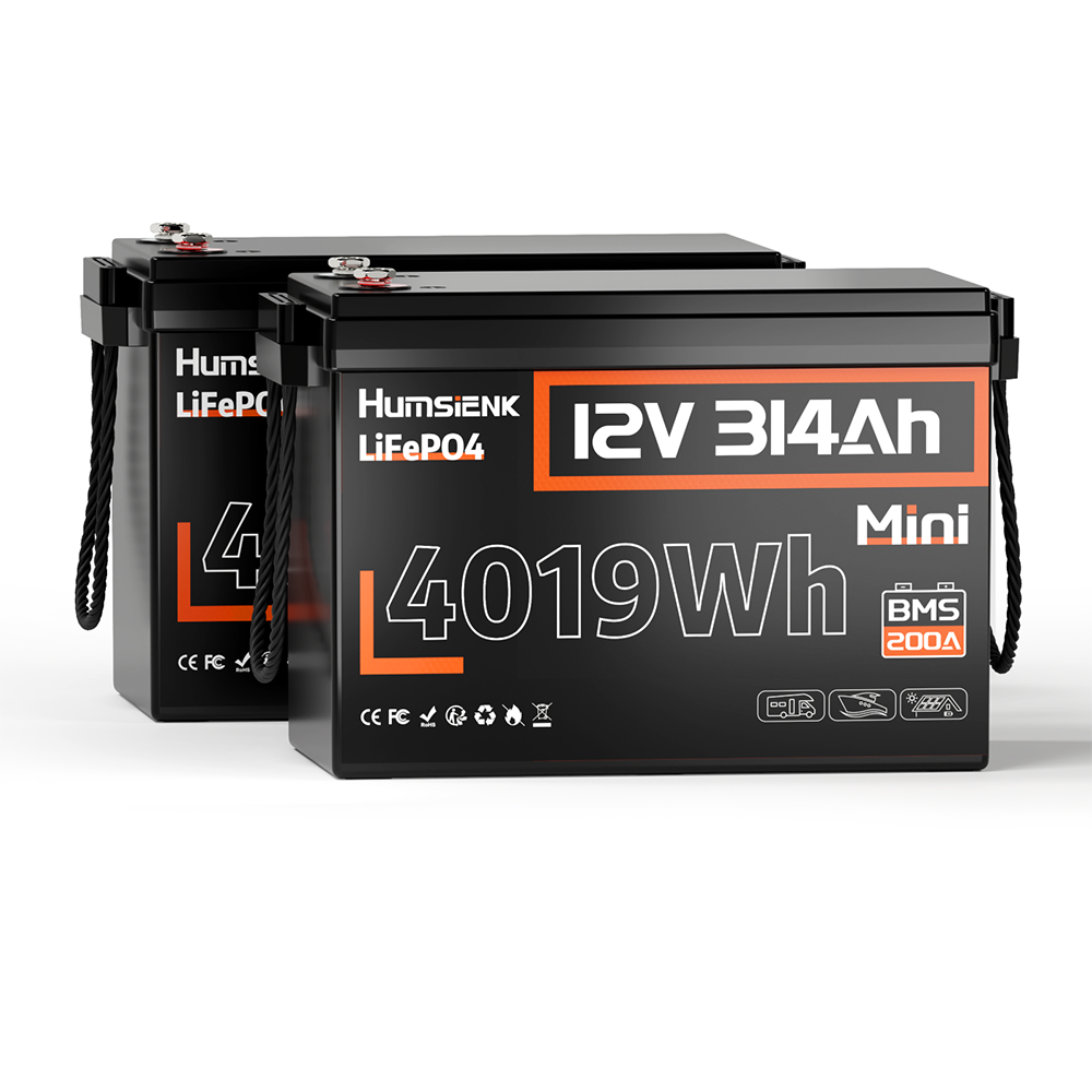 Humsienk 12V 314Ah リン酸鉄リチウム電池、超コンパクト設計、エネルギー容量 4.01kWh。